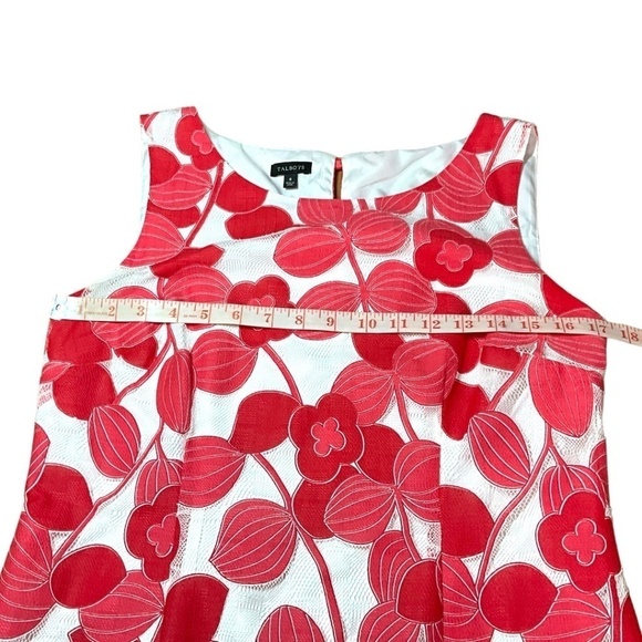 TALBOTS Floral Lace Sheath Dress Cotton Blend Lace over White Lining US Sz 8 - Picture 7 of 11